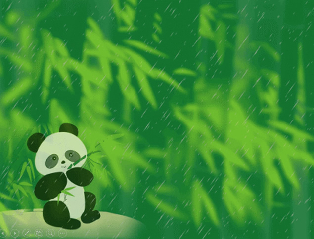 熊猫吃着雨后春笋——大熊猫ppt模板
